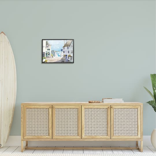 Stupell Industries Coastal Town Seaport Sailboats Framed Giclee Art